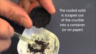 Carbon reduction of Copper Oxide [upl. by Aehta]