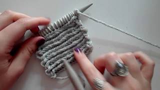 Punto Spina di Pesce Tutorial Lavorazione e Chiusura  Herringbone Stitch Knitting Tutorial [upl. by Asirral]