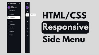 Build A Responsive Sidebar Menu in HTML CSS amp Javascript  Beginner [upl. by Aicilehp]