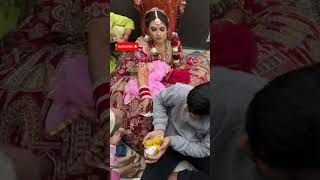 NAYI DULHAN KA GRIHA PRAVESH❤️👣  RITUAL AFTER WEDDING  ​⁠​⁠RajatSwatiVlogs shorts [upl. by Whang]