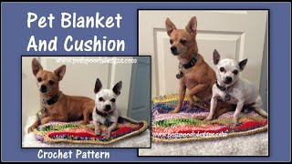 Pet Blanket And Cushion Crochet Pattern crochet crochetvid petcrochet dogcrochet [upl. by Mateo]