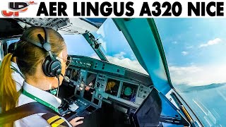 Piloting Airbus A320 out of Nice  Cockpit Views [upl. by Rosena]