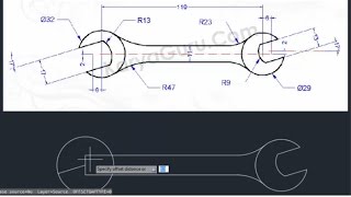 Autocad  Latihan 2D Kunci Pas [upl. by Hike751]