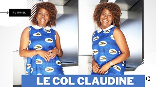 ROBE ÉVASÉE AVEC COL CLAUDINE PATRON FACILEPRETTY IRO [upl. by Ramas]