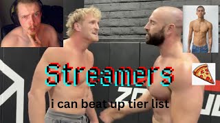 streamers i can beat up tier list [upl. by Ecnerolf]