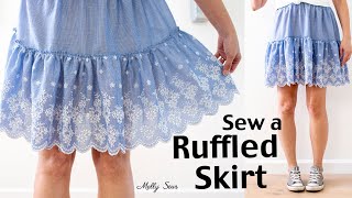 Learn to Sew a Ruffled Skirt [upl. by Ecadnak]