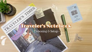 Traveler’s Notebook Unboxing and Setup 📔 [upl. by Denie]