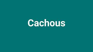 Cachous Meaning and Pronunciation [upl. by Ssilem837]