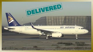 Air Astana Airbus A320 Delivery flight from Hamburg Finkenwerder Airport [upl. by Ennayelhsa]