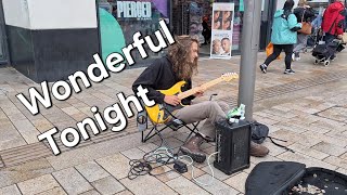 Wonderful Tonight  Electric Guitar Cover  Busking in Sheffield [upl. by Machos]