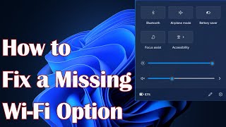 How to Fix a Missing WiFi Option in Windows 11 [upl. by Bethany]