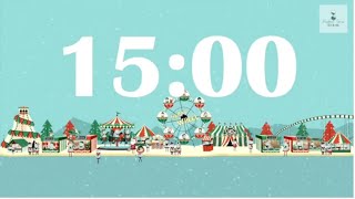 15 Minute Countdown Timer  Winter Town  Christmas Music [upl. by Allys]