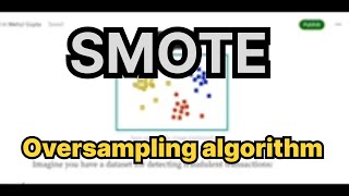 SMOTE oversampling algorithm for Class Imbalance explained [upl. by Ydisahc251]