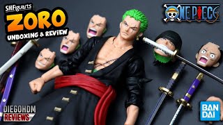 ZORO ONE PIECE SH Figuarts Bandai Unboxing e Review BR  DiegoHDM [upl. by Taryne]