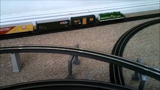 V60 Mehano Atlas and Model Power trains on power loc amp ez track [upl. by Darrel]