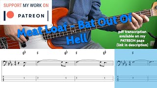 Meat Loaf  Bat Out Of Hell Bass cover with tabs [upl. by Nivi]