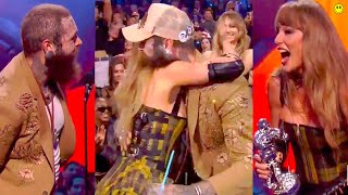 Post Malone Chokes Up During Taylor Swift Fortnight VMA Win Best Collaboration [upl. by Aldin]