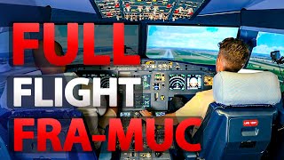 Airbus A320 Frankfurt to Munich including Checklists Takeoff Cruise and Landing [upl. by Simson]