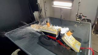 Model Titanic splits and sinks like the James Camerons movie filmed miniature  Behind the scenes [upl. by Lowis822]