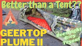 GEERTOP Plume II BIVY  Setup amp Firstuse review  Better than a oneperson tent [upl. by Irama]