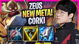 ZEUS CRAZY NEW META CORKI TOP  T1 Zeus Plays Corki TOP vs Jax  Season 2024 [upl. by Idet]