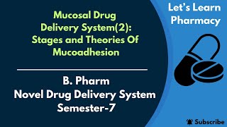 Mucosal Drug Delivery System2  Steps and Theories of MucoAdhesion  BPharm  NDDS  Semester7 [upl. by Claretta]