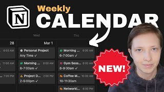 New Notion Feature Weekly Calendar for Task Planning Free Template [upl. by Tirma]