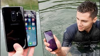 Samsung Galaxy S9 vs iPhone X Water Test Secretly Waterproof [upl. by Terhune]