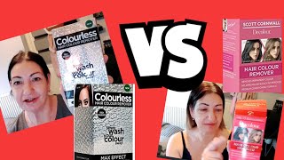 COLOURLESS HAIR COLOUR REMOVER MAX VS SCOTT CORNWALL DECOLOUR SUPER STRENGTH DID THEY WORK [upl. by Walli772]