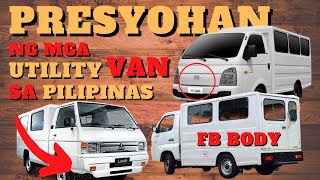 Utility Van Price List Philippines 2021  FB BODY Price List [upl. by Castorina]