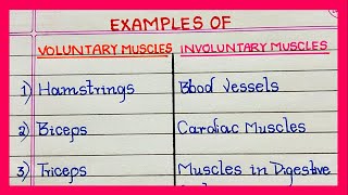 Examples of voluntary and involuntary muscles [upl. by Oneill]