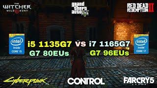 i5 1135G7 vs i7 1165G7  Intel Iris Xe Graphics Gaming Test  2021 [upl. by Wain]