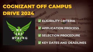 COGNIZANT Off Campus drive 2024 for freshers job latest cognizantoffcampus [upl. by Ellimak]