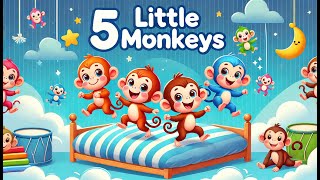 Five Little Monkeys Jumping on the Bed  Children Nursery Rhymes amp Kids Songs [upl. by Treboh958]