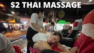 2 Thai Massage Experience in Thailand 🇹🇭 Chiang Mai Sunday Market [upl. by Lombardy]