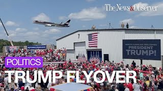 Trump Force One flyover as former president arrives in Asheboro NC [upl. by Nidla]