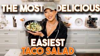 HOW TO MAKE THE MOST DELICIOUS TACO SALAD EVER [upl. by Natanoj]