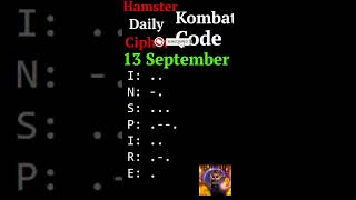 13 September daily cipher codes on Hamster kombet [upl. by Maybelle]