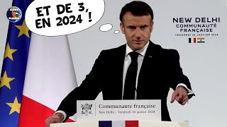 Même en Inde  MACRON parle une personne tombe [upl. by Llenhoj288]