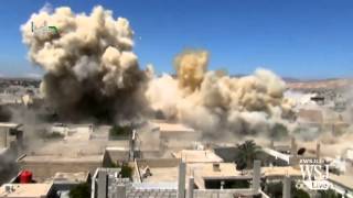 Barrel Bombing Campaign Intensifies in Aleppo Syria [upl. by Ahsinut]