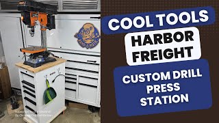 Cool Tools Customized US General Harbor Freight End Cabinet Drill Press Stand For Your Shop [upl. by Marchall]