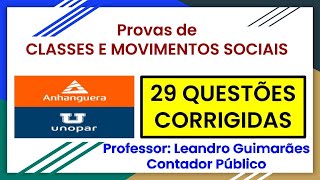 ✅PROVAS DE CLASSES E MOVIMENTOS SOCIAIS  29 QUESTÕES CORRIGIDAS DA UNOPAR ANHANGUERA [upl. by Ritchie]