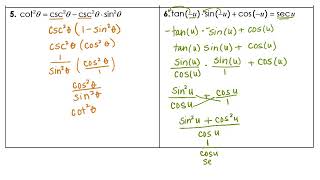 Proving trigonometric identities notes and homework [upl. by Reuben]