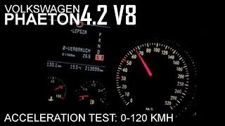 VW Phaeton 42 V8  0120 kmh acceleration test  by Kober [upl. by Ternan]