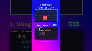 Two best way to Center A Div developer html css [upl. by Oiratno509]