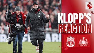 Klopps Reaction I LOVED The Game The Atmosphere  Liverpool 42 Newcastle United [upl. by Enale331]