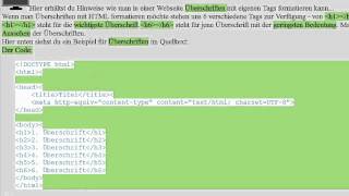 Lektion 9 Überschriften mit einem Tag einfügen [upl. by Ile]
