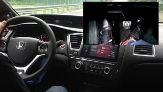 How to Drive a Stick Shift Manual in a 2014 Si Starting Rev match Hill Start etc [upl. by Htomit]