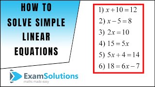 How to solve a linear equation 1  ExamSolutions [upl. by Aivila]