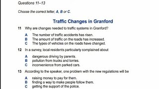 IELTS Listening Cambridge Practice Section2 Traffic Changes in Granford with answers [upl. by Atokad]